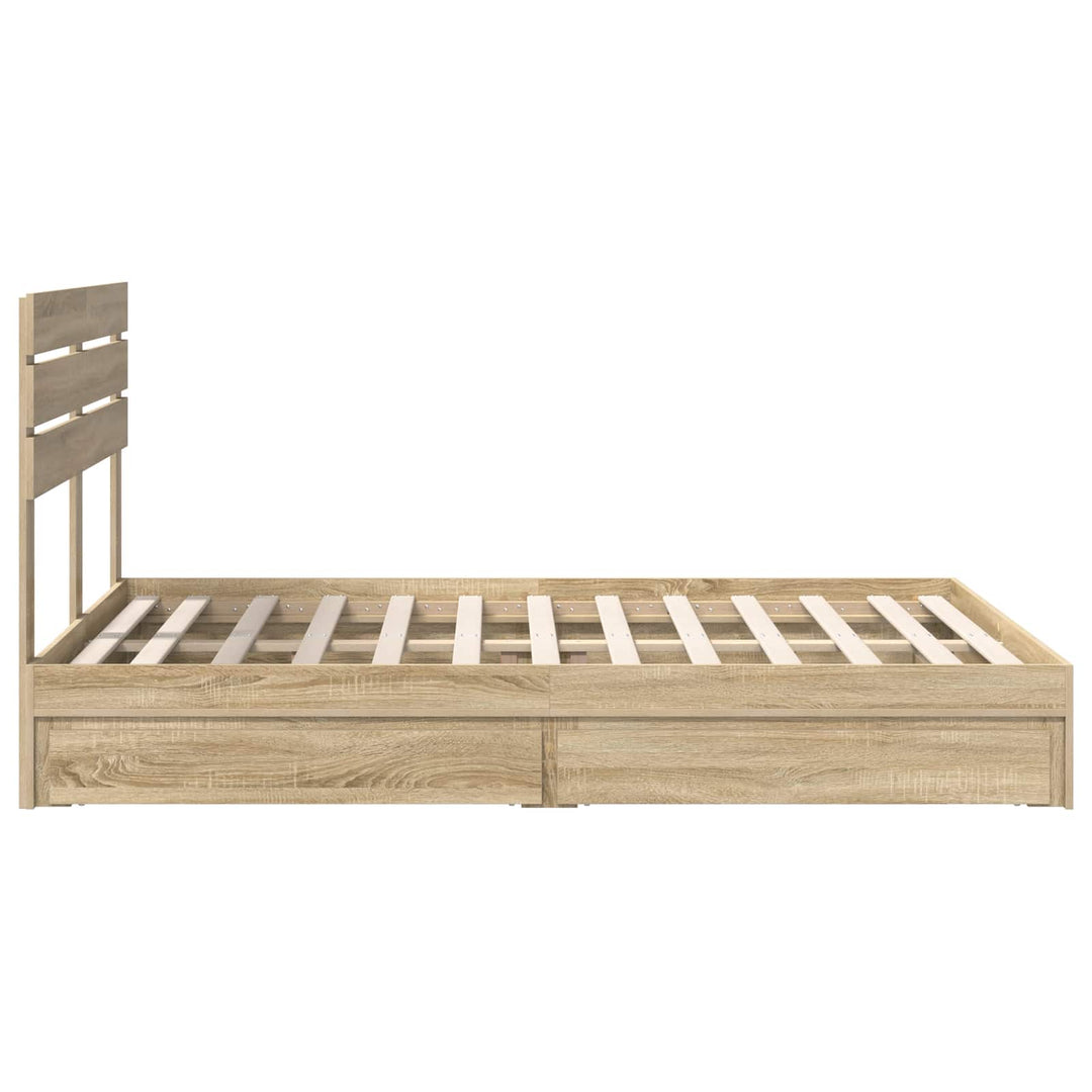 Opbevaringsseng Sonoma eg 140 x 200 cm Konstrueret træ