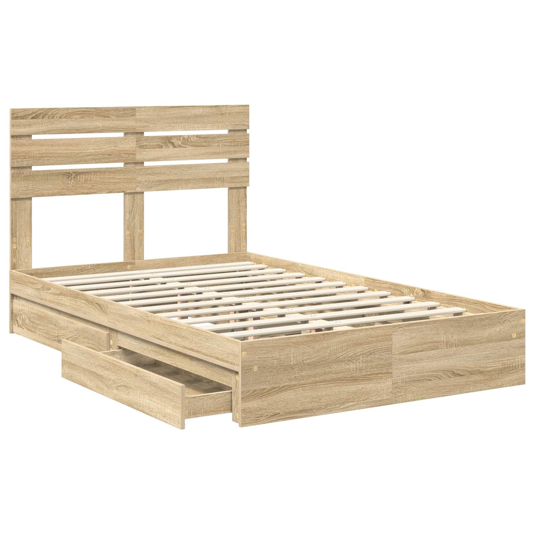 Opbevaringsseng Sonoma eg 135 x 190 cm Konstrueret træ