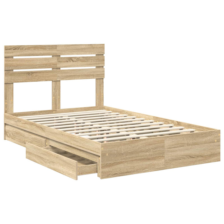 Opbevaringsseng Sonoma eg 135 x 190 cm Konstrueret træ