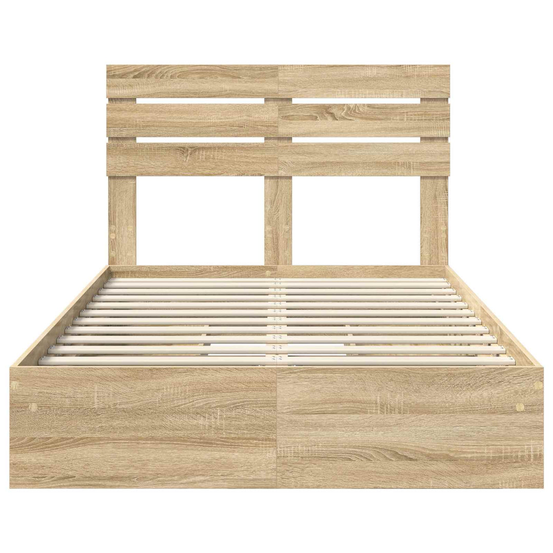 Opbevaringsseng Sonoma eg 135 x 190 cm Konstrueret træ