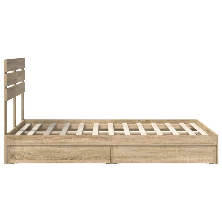 Opbevaringsseng Sonoma eg 135 x 190 cm Konstrueret træ