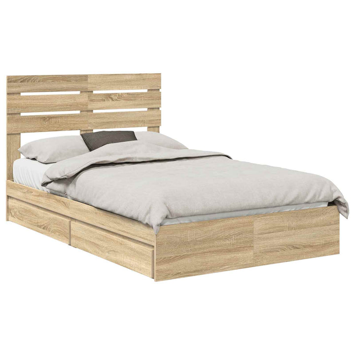 Opbevaringsseng Sonoma eg 120 x 200 cm Konstrueret træ