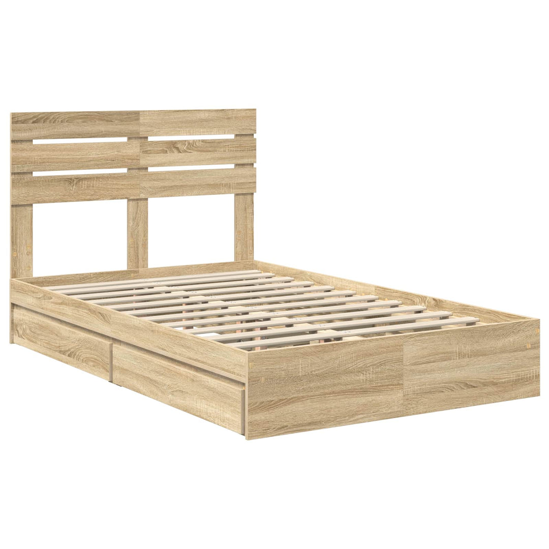 Opbevaringsseng Sonoma eg 120 x 200 cm Konstrueret træ
