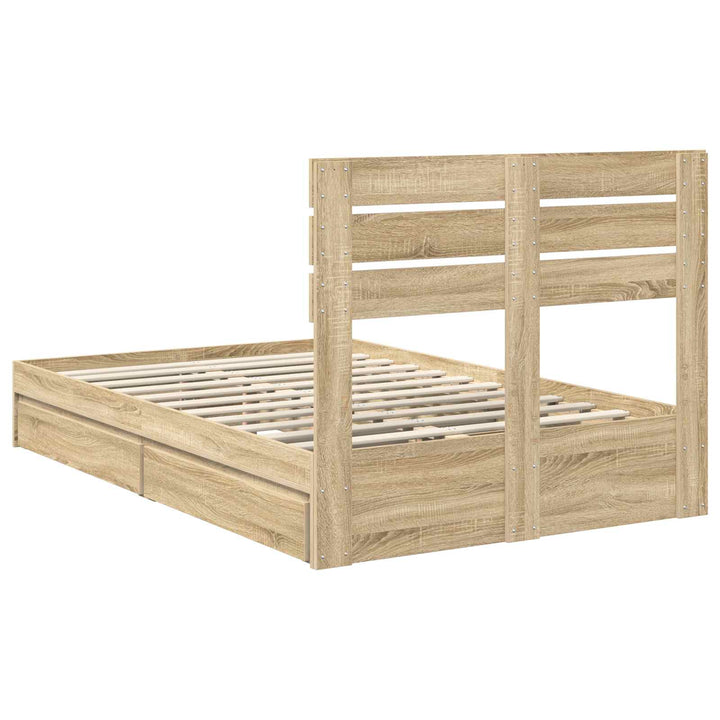 Opbevaringsseng Sonoma eg 120 x 200 cm Konstrueret træ