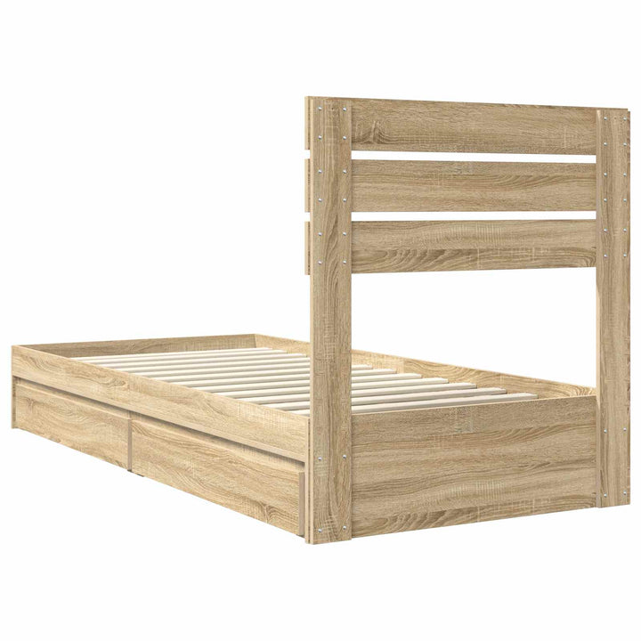 Opbevaringsseng Sonoma eg 90 x 200 cm Konstrueret træ