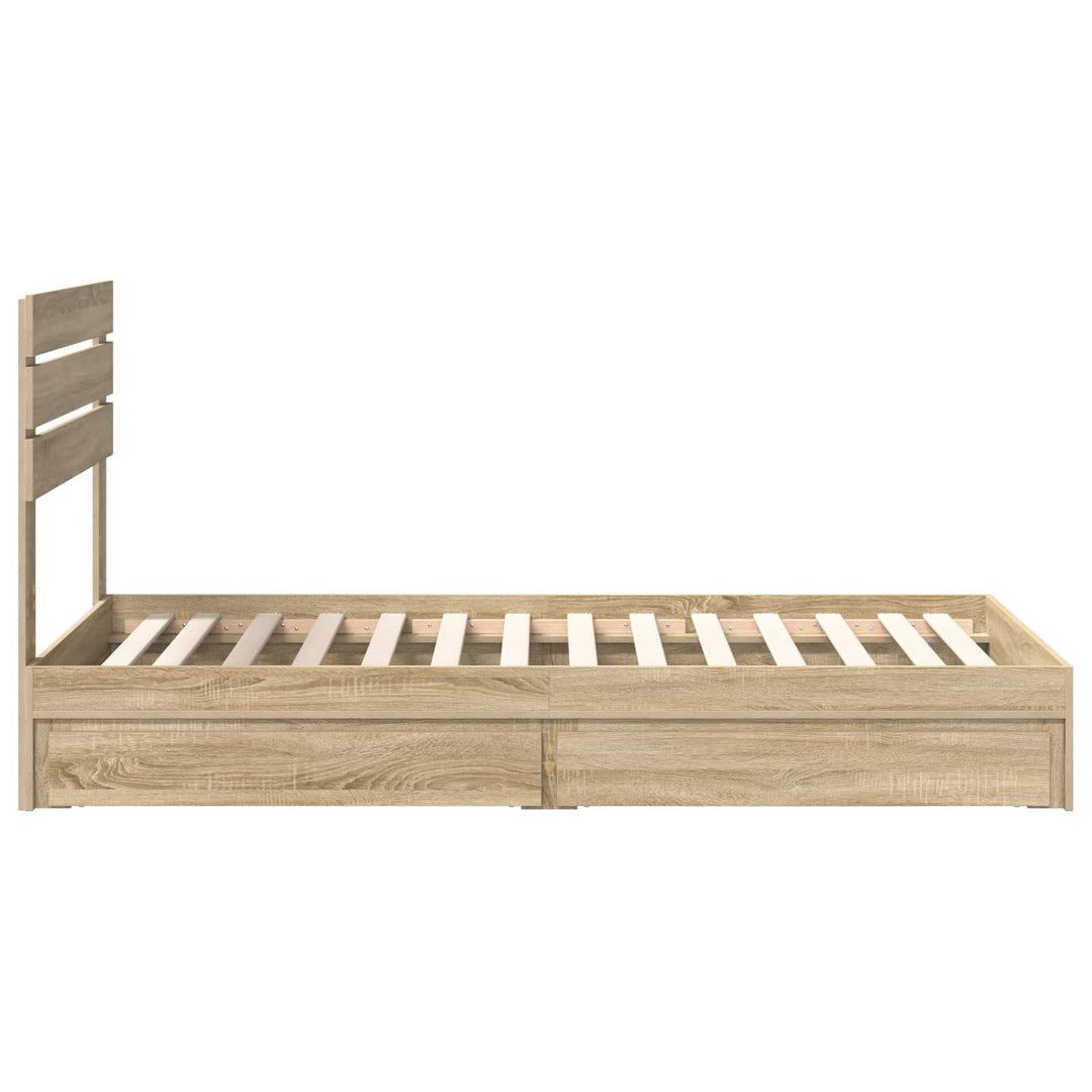 Opbevaringsseng Sonoma eg 90 x 190 cm Konstrueret træ