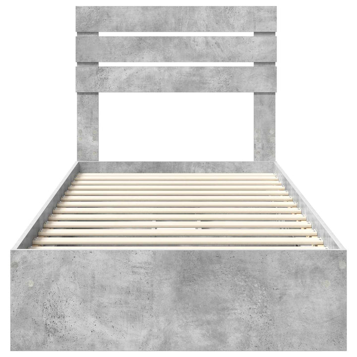 Opbevaringsseng Beton Grå 70 x 190 cm Konstrueret træ