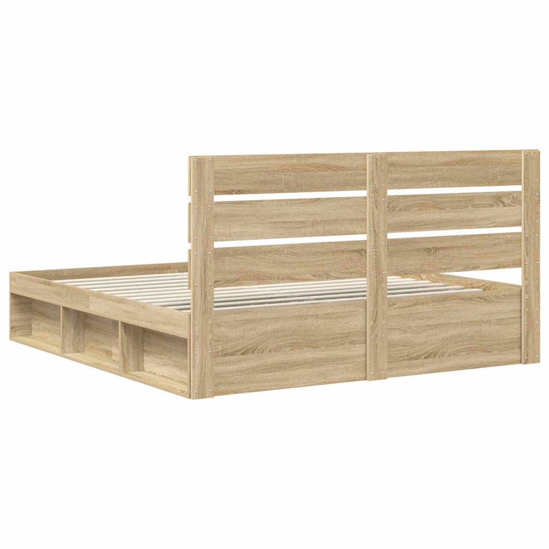 Sengestel med hovedgærde Sonoma 200 x 200 cm Massiv fyrretræ
