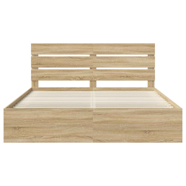 Sengestel med hovedgærde Sonoma 200 x 200 cm Massiv fyrretræ