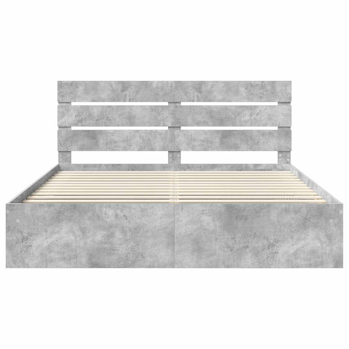 Sengestel med hovedgærde Beton 180 x 200 cm Massiv fyrretræ