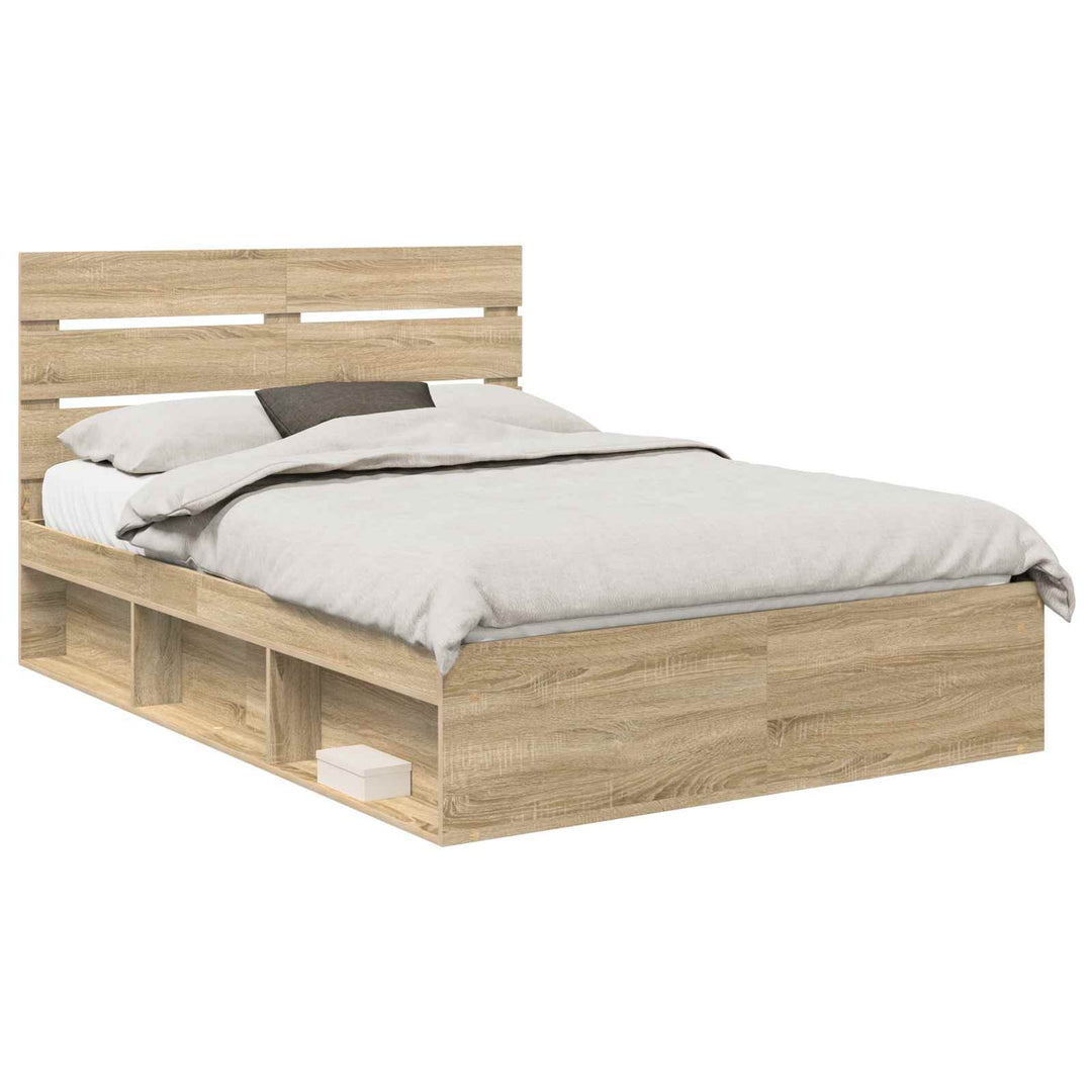 Sengestel med hovedgærde Sonoma eg 150 x 200 cm Massiv fyrretræ