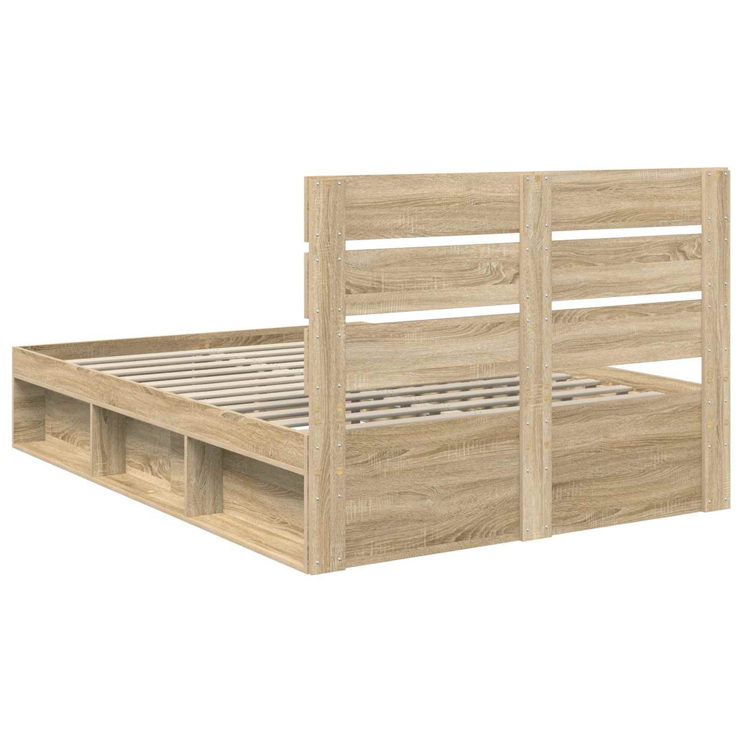 Sengestel med hovedgærde Sonoma eg 150 x 200 cm Massiv fyrretræ