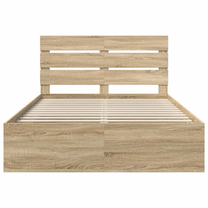 Sengestel med hovedgærde Sonoma eg 150 x 200 cm Massiv fyrretræ