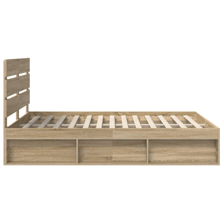 Sengestel med hovedgærde Sonoma eg 150 x 200 cm Massiv fyrretræ