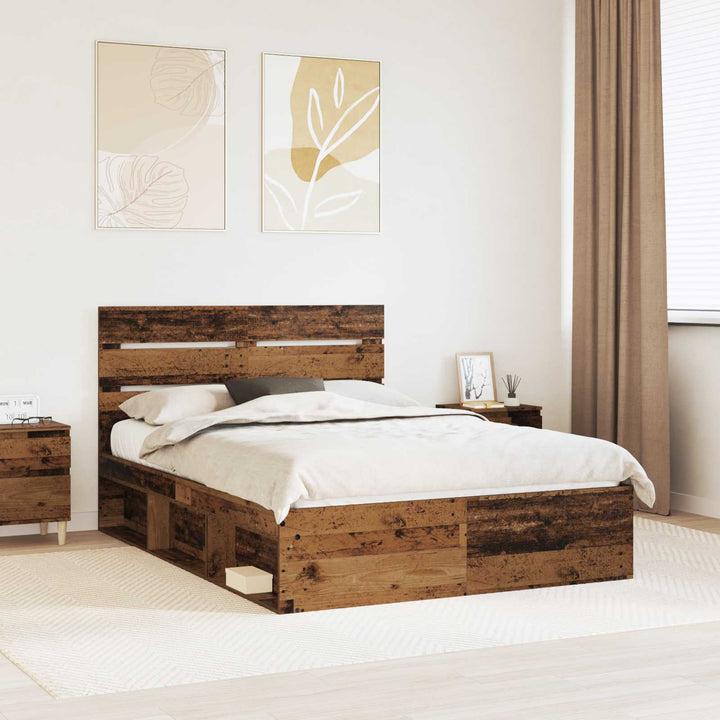 Sengestel Gammelt træ 150 x 200 cm Massiv fyrretræ