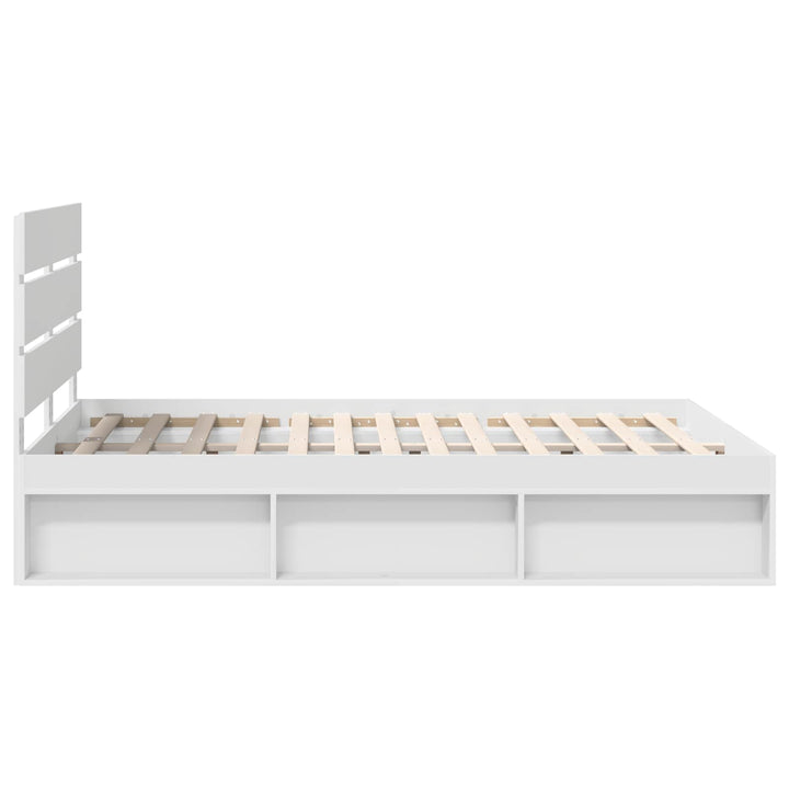 Sengestel med hovedgærde Hvid 140 x 190 cm Massiv fyrretræ