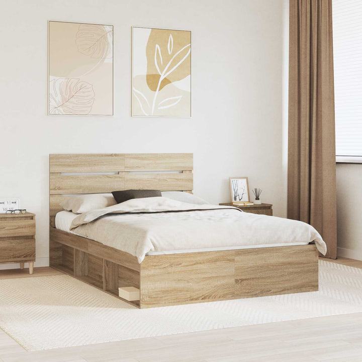 Sengestel med hovedgærde Sonoma 140 x 190 cm Massiv fyrretræ