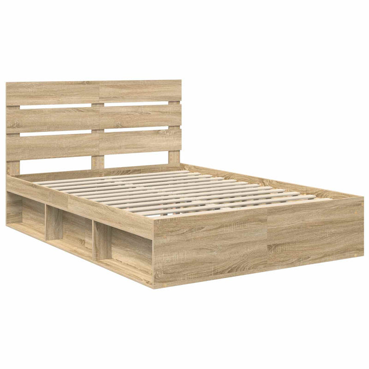Sengestel med hovedgærde Sonoma 140 x 190 cm Massiv fyrretræ