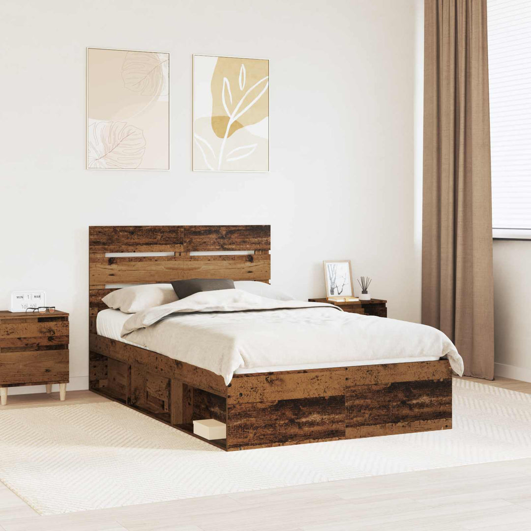 Sengestel Gammelt træ 135 x 190 cm Massiv fyrretræ