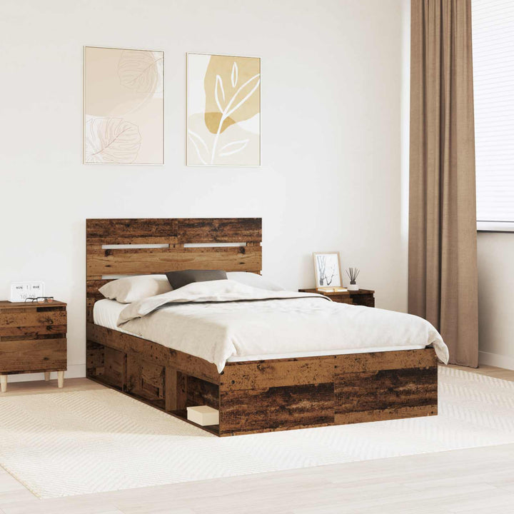 Sengestel Gammelt træ 135 x 190 cm Massiv fyrretræ
