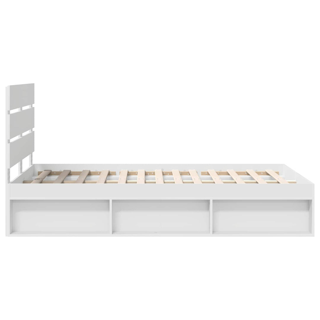 Sengestel med hovedgærde Hvid 120 x 200 cm Massiv fyrretræ