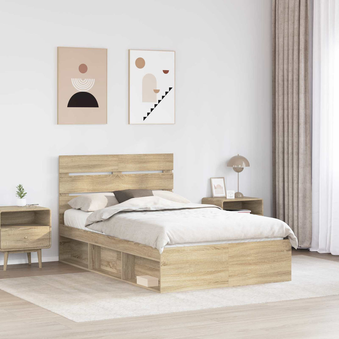 Sengestel med hovedgærde Sonoma 120 x 200 cm Massiv fyrretræ