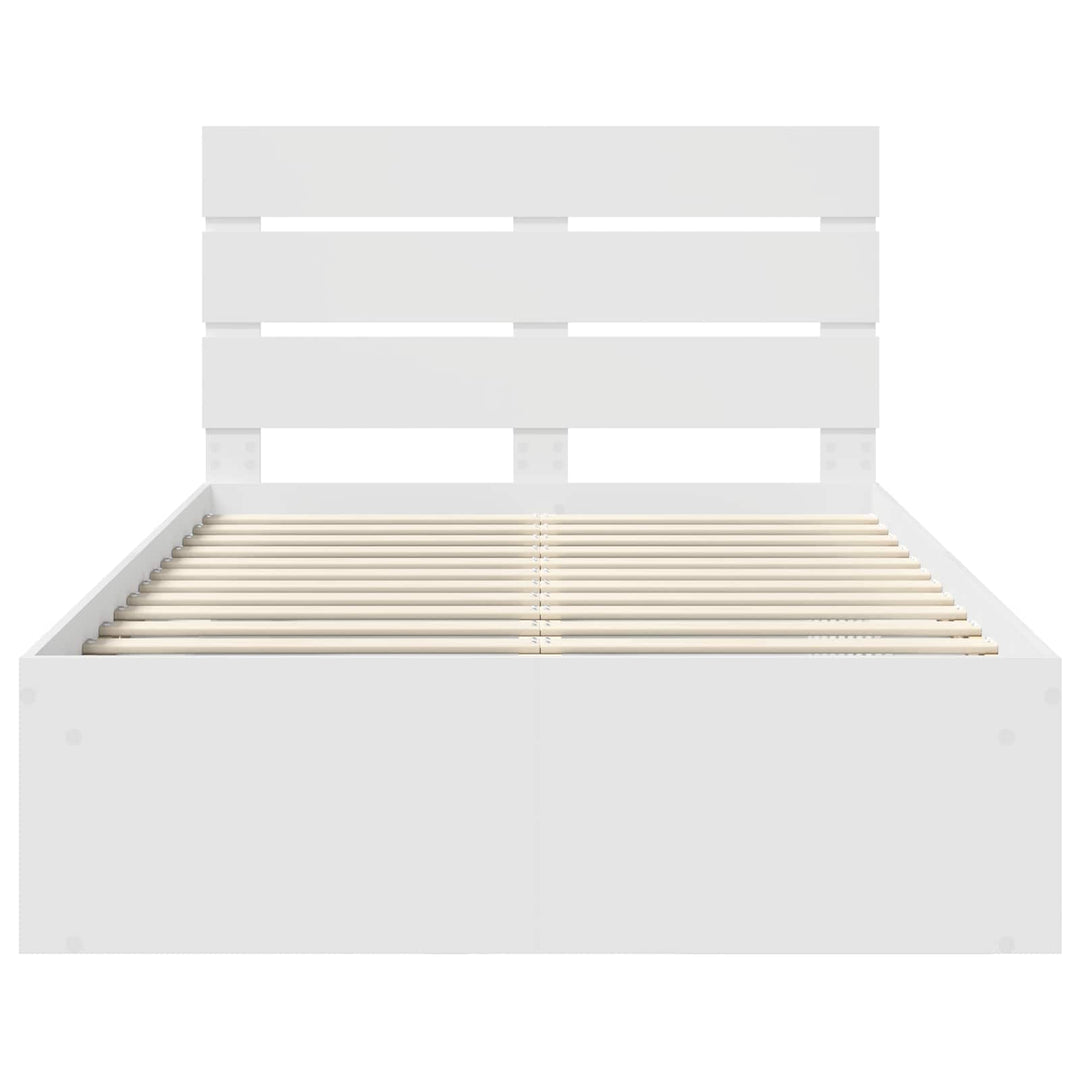 Sengestel med hovedgærde Hvid 120 x 190 cm Massiv fyrretræ
