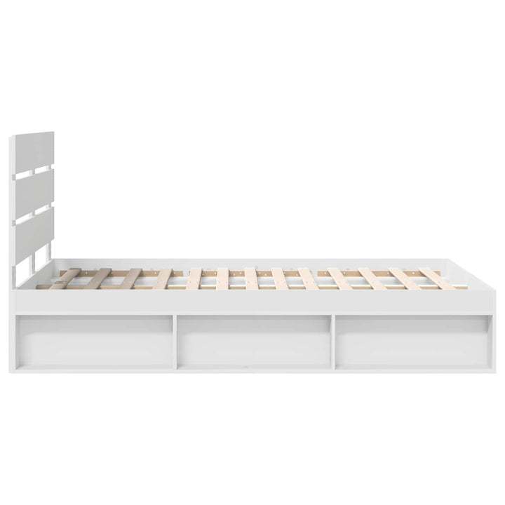 Sengestel med hovedgærde Hvid 120 x 190 cm Massiv fyrretræ