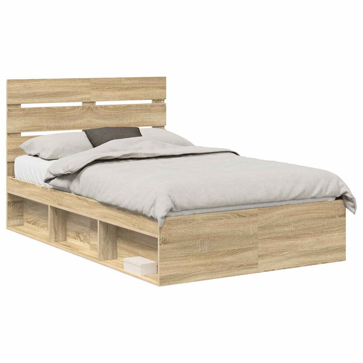 Sengestel med hovedgærde Sonoma 120 x 190 cm Massiv fyrretræ