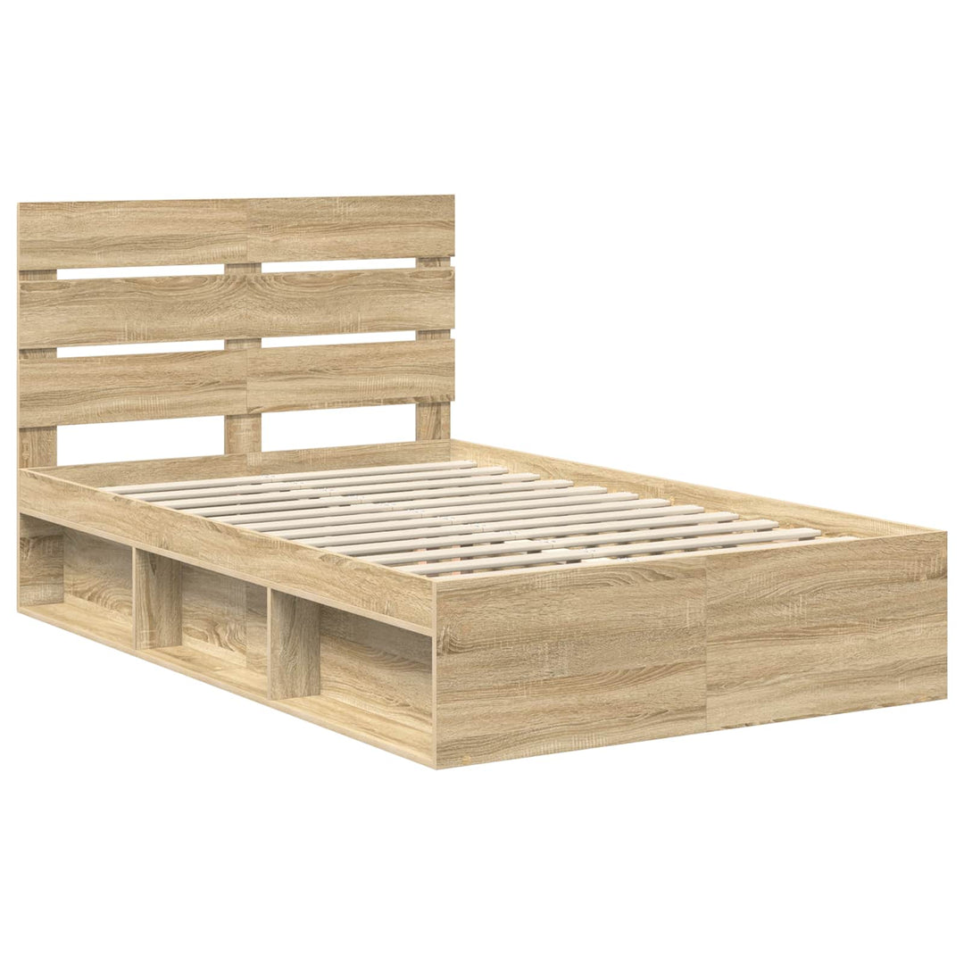 Sengestel med hovedgærde Sonoma 120 x 190 cm Massiv fyrretræ