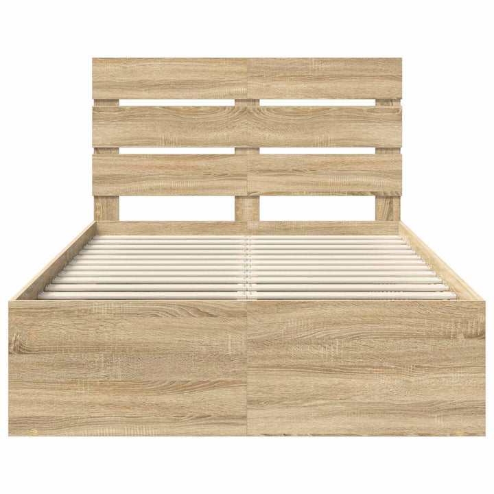 Sengestel med hovedgærde Sonoma 120 x 190 cm Massiv fyrretræ