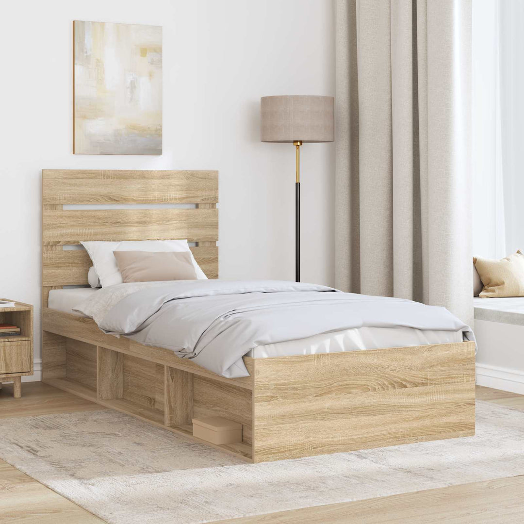Sengestel med hovedgærde Sonoma 100 x 200 cm Massiv fyrretræ