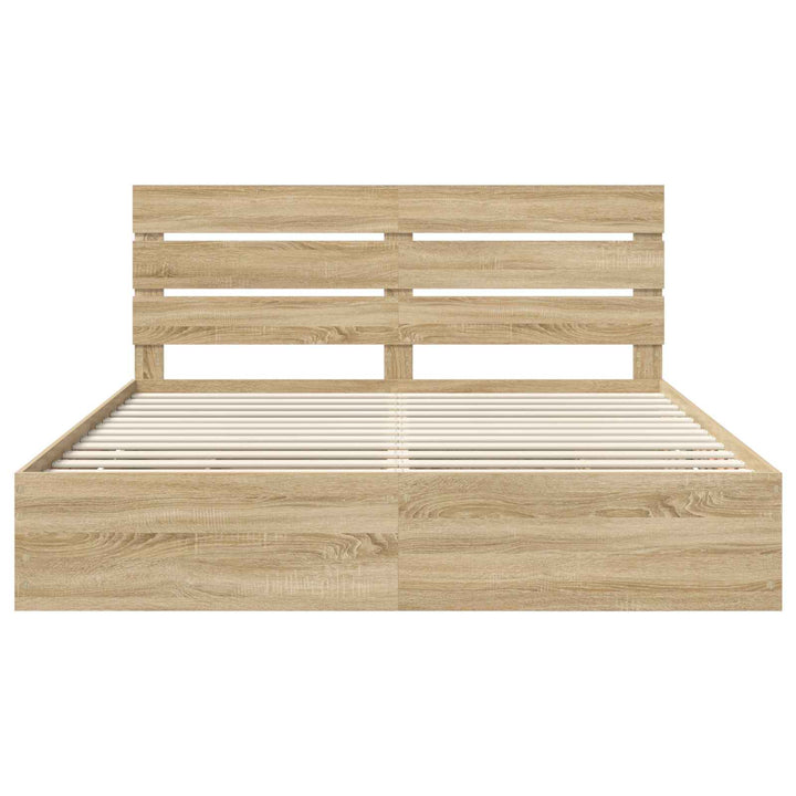 Sengestel med skuffe Sonoma eg 200 x 200 cm Ingeniørtræ