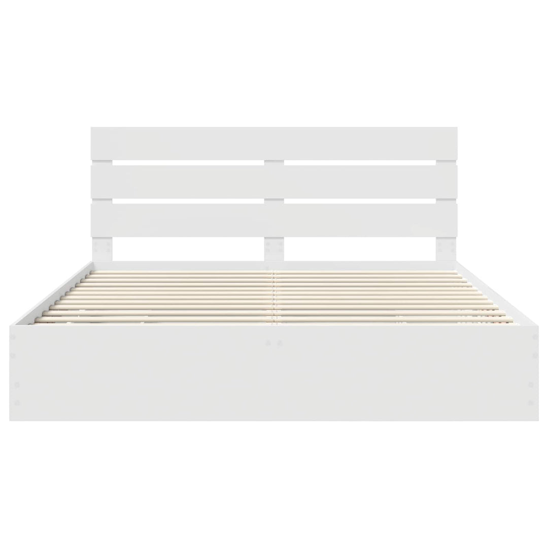 Sengestel med skuffe Hvid 180 x 200 cm Ingeniørtræ