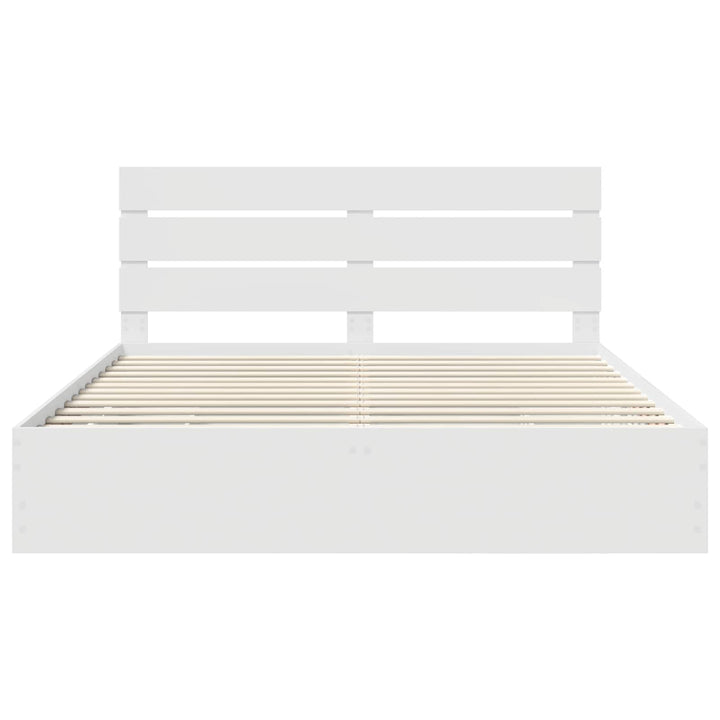 Sengestel med skuffe Hvid 180 x 200 cm Ingeniørtræ