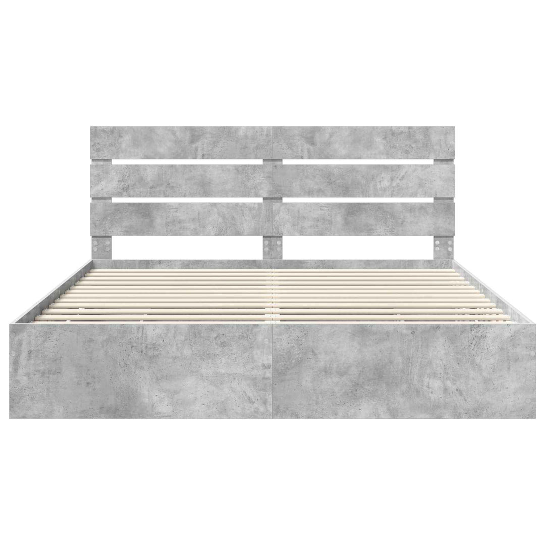 Sengestel med skuffe Beton Grå 180 x 200 cm Ingeniørtræ