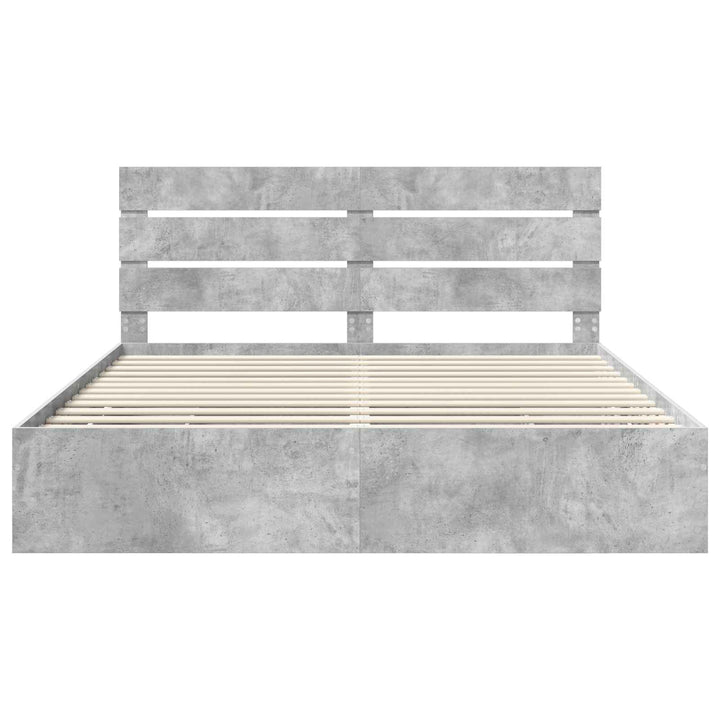 Sengestel med skuffe Beton Grå 180 x 200 cm Ingeniørtræ