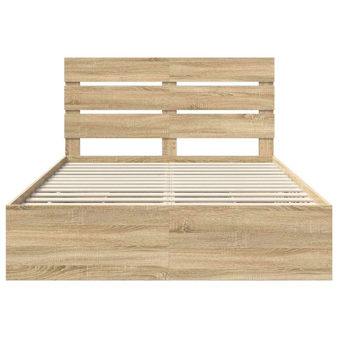 Sengestel med skuffe Sonoma eg 140 x 200 cm Ingeniørtræ
