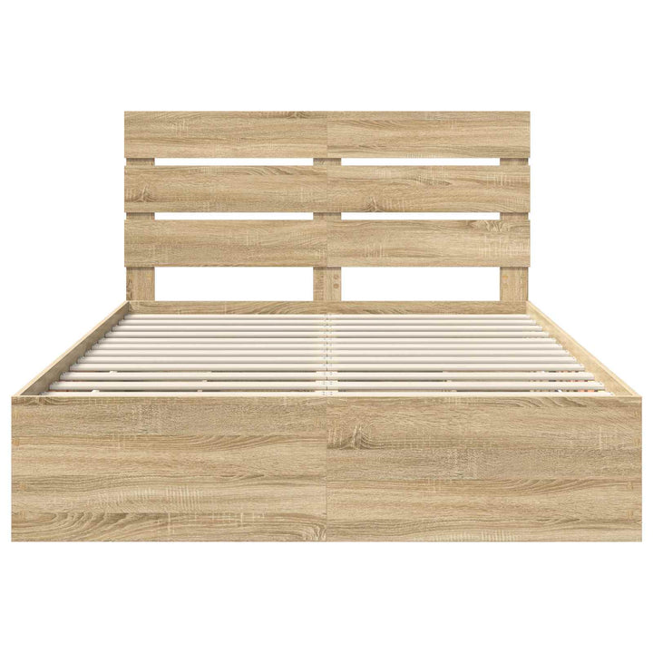 Sengestel med skuffe Sonoma eg 140 x 200 cm Ingeniørtræ