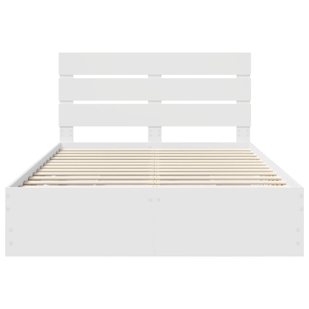 Sengestel med skuffe Hvid 140 x 190 cm Ingeniørtræ