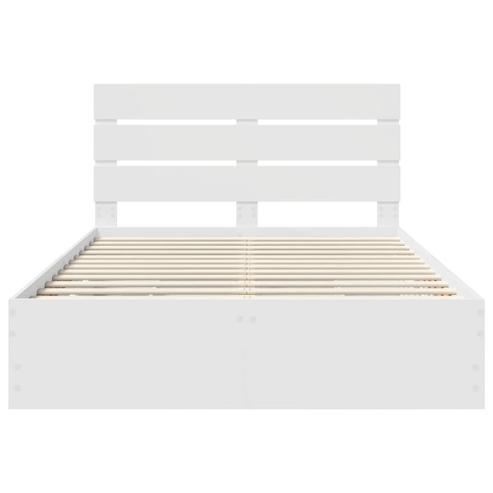 Sengestel med skuffe Hvid 140 x 190 cm Ingeniørtræ