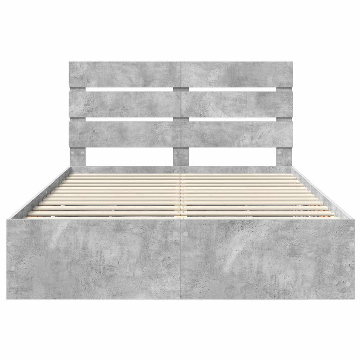 Sengestel med skuffe Beton Grå 140 x 190 cm Ingeniørtræ