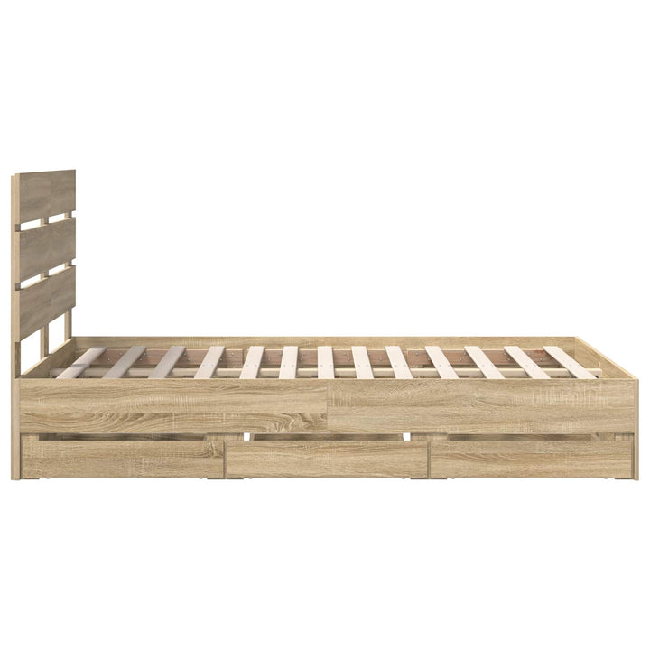 Sengestel med skuffe Sonoma eg 120 x 190 cm Ingeniørtræ