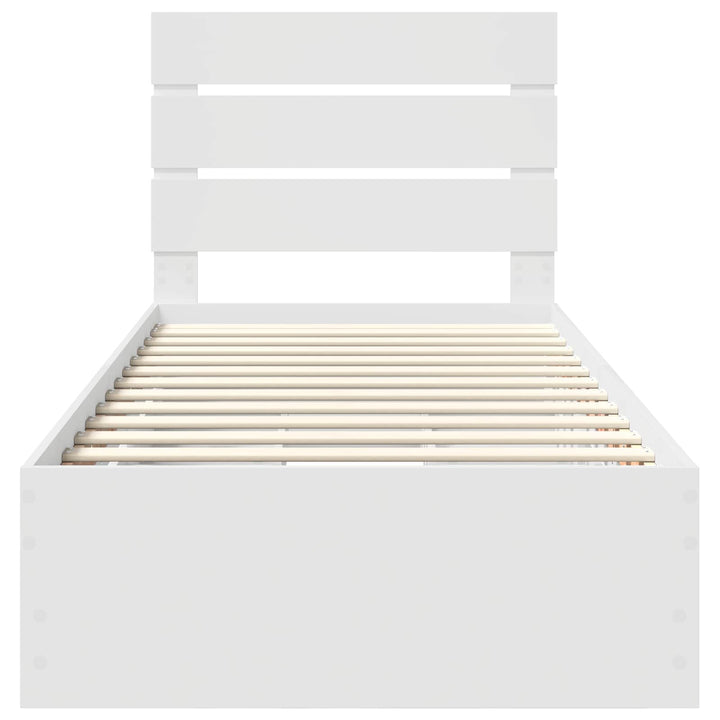 Sengestel med skuffe Hvid 90 x 190 cm Ingeniørtræ