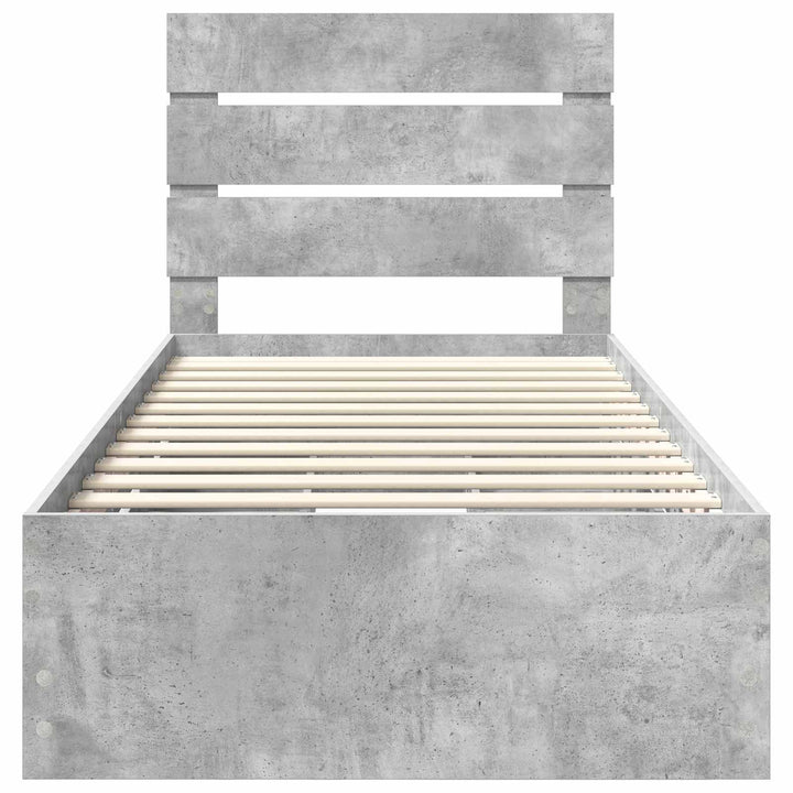 Sengestel med skuffe Beton Grå 90 x 190 cm Ingeniørtræ