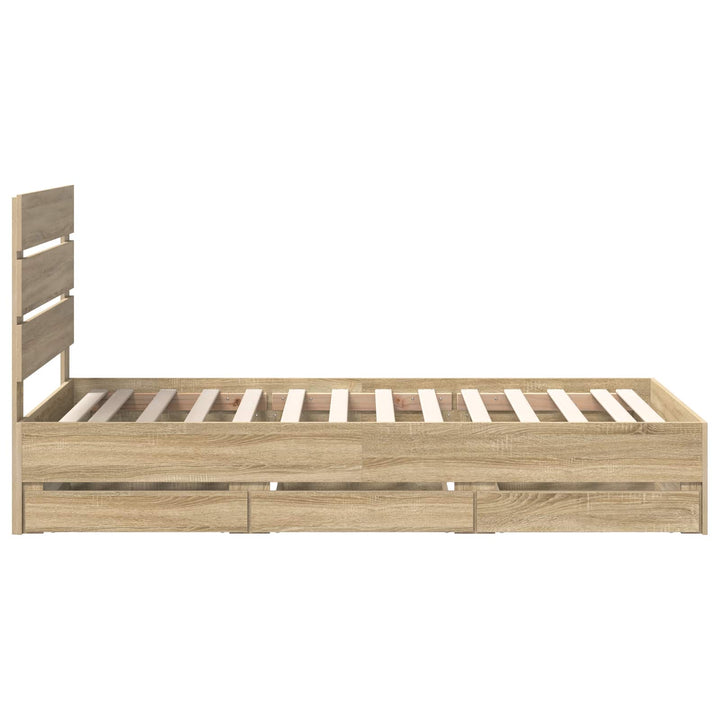Sengestel med skuffe Sonoma eg 75 x 190 cm Ingeniørtræ