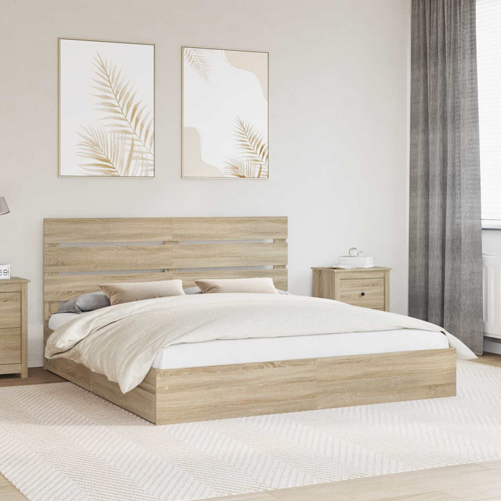 Opbevaringsseng Sonoma eg 180 x 200 cm Konstrueret træ
