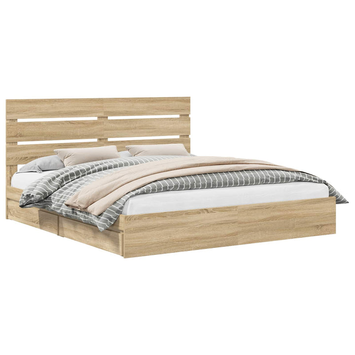 Opbevaringsseng Sonoma eg 180 x 200 cm Konstrueret træ