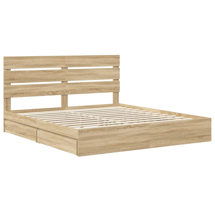 Opbevaringsseng Sonoma eg 180 x 200 cm Konstrueret træ