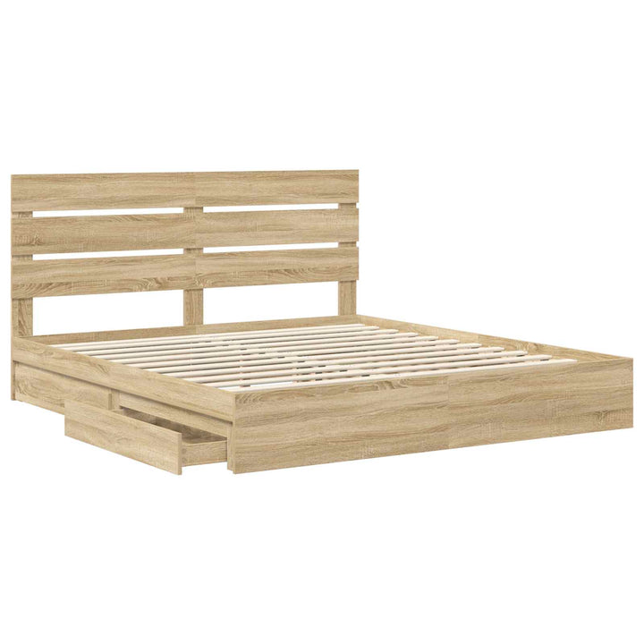 Opbevaringsseng Sonoma eg 180 x 200 cm Konstrueret træ